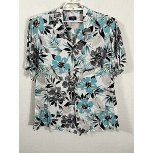 George‎ Hawiian Shirt Mens Size XL Floral Rayon Short Sleeve Button Up